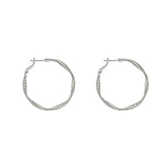 Twisted Ear Ring Metal Cold Style Textured Circle Ear Clip Fashionable Earrings