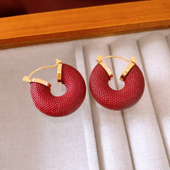 Real Gold Electroplated Round Pendant Ear Buckle Fashionable