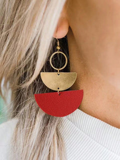Geometric Triangle Leather Earrings Modern And Unique