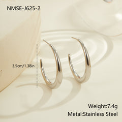 Hoop All-match Titanium Steel Earrings Simple Style