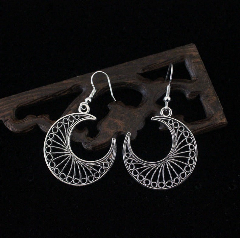 Silver Tibetan Silver Earrings Original Antiquity