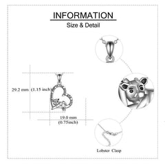 Sterling Silver Cow Heart Pendant Necklace for Women I Love You To The Moon And Back