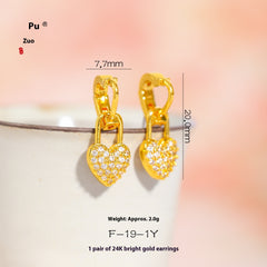 Love Heart Stud Earrings Women's Ins Style All-matching