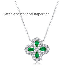 925 Silver Colorful Pendant With Chain To Cultivate Emerald