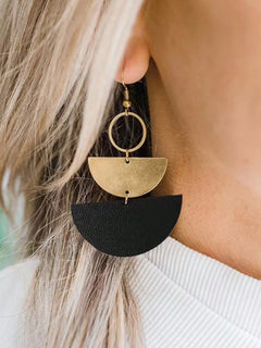 Geometric Triangle Leather Earrings Modern And Unique