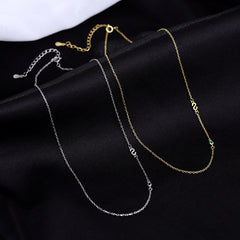 Banyan S925 Silver English Letters Necklace Light Luxury Niche Design Geometric Fashion Zirconia Collarbone Chain New Tide