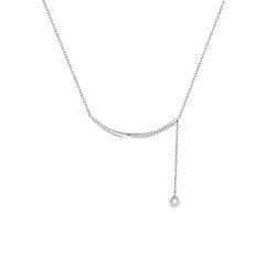 Sterling Silver Smile Tassel Diamond Elegant Necklace