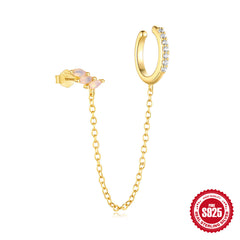 New S925 Pure Silver Powder Horse Eye Opal Drop Powder Oil Five Petal Flower