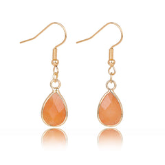 Female Versatile Stone Water Drop Pendant Earrings