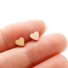 European And American All-matching Small Stainless Steel Geometric Heart-shaped Ear Studs