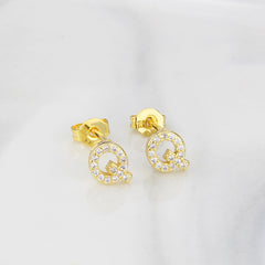 Ins European And American Diamond English Alphabet Letter Earrings