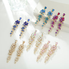 Colorful Zircon Temperament Prosperous Tassel Earrings