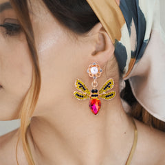 Bee Ear Studs Colorful Insect Earrings Fashion