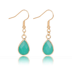 Female Versatile Stone Water Drop Pendant Earrings