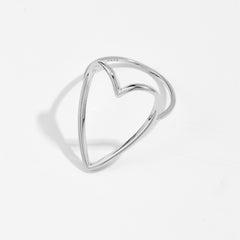 925 Sterling Silver Korean Ins High Sense Love Heart-shaped Ring Women