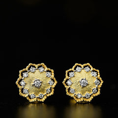 Ancient Court Sunflower Stud Earrings