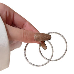 Silver Circle Female Starry Sky Hoop Earrings