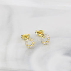 Ins European And American Diamond English Alphabet Letter Earrings