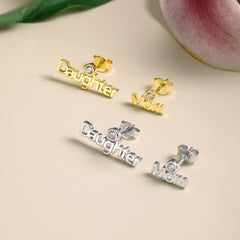 Mom Daughter Letter Earrings For Women