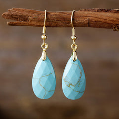 Simple And Light Luxury Water Drop Natural Stone Designer Earrings