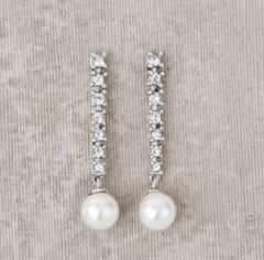 Sterling Silver Needle Zircon Pearl Earrings Fashion Senior Niche