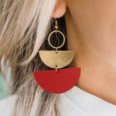 Geometric Triangle Leather Earrings Modern And Unique