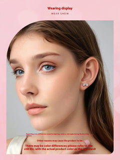 New Bow S925 Sterling Silver Stud Earrings For Women