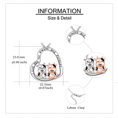 Cow Gifts Cow Necklace for Women 925 Sterling Silver I Love You Always and Forever