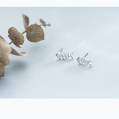 Female Japanese Korean Style Forest Sweet Fish Bone Ear Nails