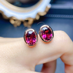 Women's S925 Silver Natural Stone Stud Earrings