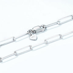 S925 Silver Plated Geometric Ellipse Long And Thick Necklace