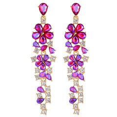 Colorful Zircon Temperament Prosperous Tassel Earrings