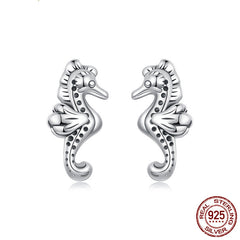 S925 Silver Small Sea Stud Earrings