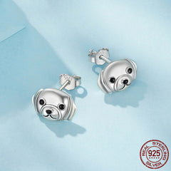 Silver Ziyun S925 Sterling Silver Labrador Stud Earrings