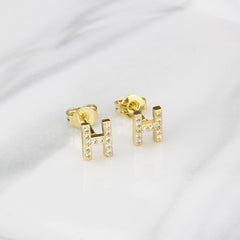 Ins European And American Diamond English Alphabet Letter Earrings