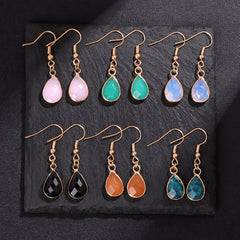 Female Versatile Stone Water Drop Pendant Earrings