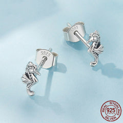S925 Silver Small Sea Stud Earrings