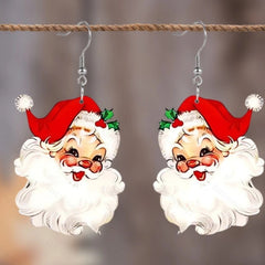 Cute Santa Claus Acrylic Pendant Earrings