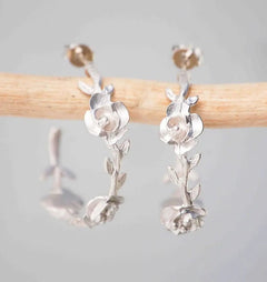 Female Solid Color Casual Retro Flower Earrings