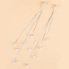 Front 2 Back 3 Strings Lucky Beads Tassel Earrings