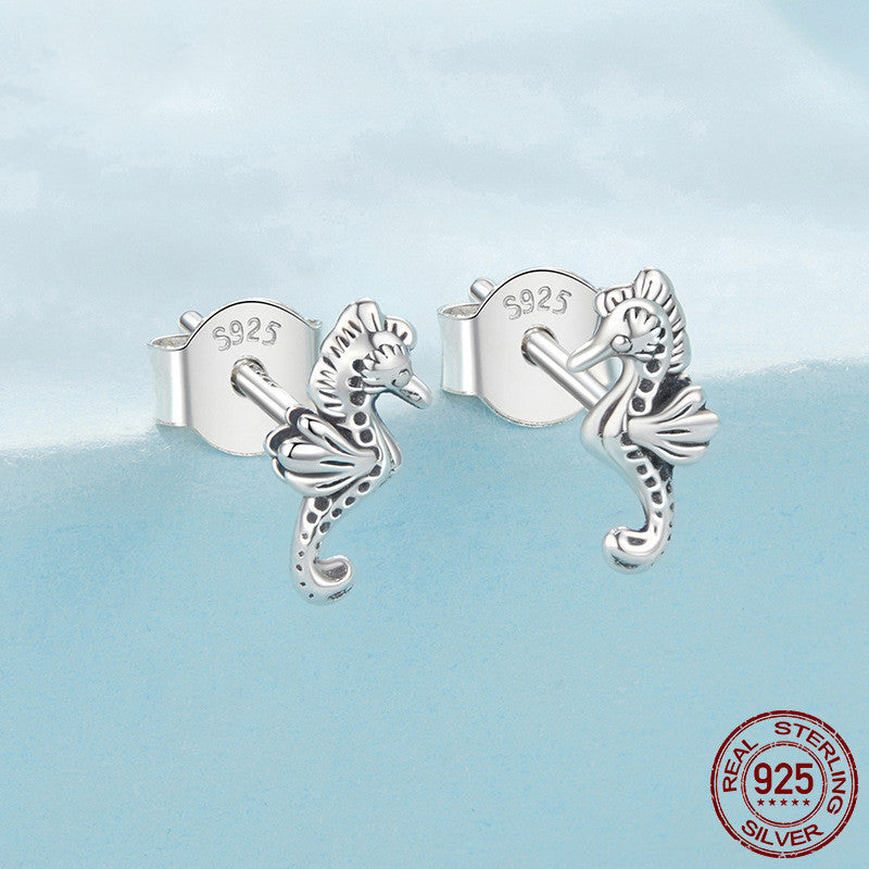 S925 Silver Small Sea Stud Earrings