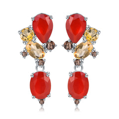 Banquet With High-grade S925 Silver Natural Topaz Earrings Earrings