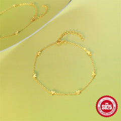 S925 Sterling Silver Minimalist INS Love Twin All-match Bracelet