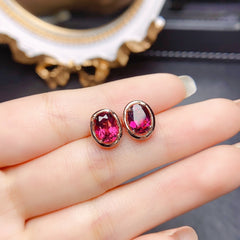 Women's S925 Silver Natural Stone Stud Earrings