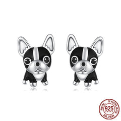 S925 Sterling Silver Cross-border Fashion Exquisite Cute Puppy Earrings