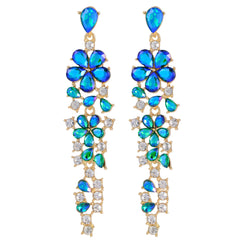 Colorful Zircon Temperament Prosperous Tassel Earrings