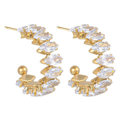 French Simple And Light Luxury Diamond Ring Women's Earrings