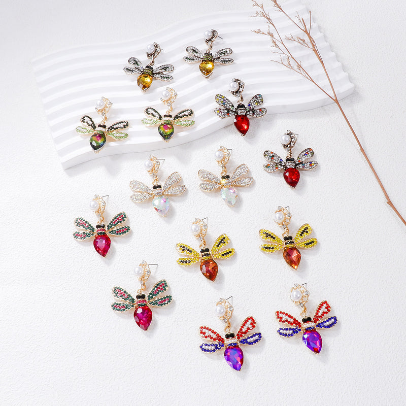 Bee Ear Studs Colorful Insect Earrings Fashion