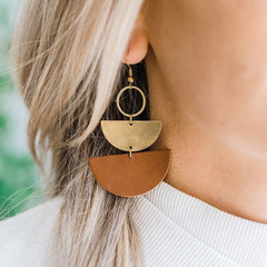 Geometric Triangle Leather Earrings Modern And Unique