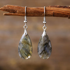 Simple And Light Luxury Water Drop Natural Stone Designer Earrings